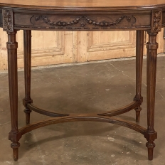 19th Century French Louis XVI Oval Walnut Writing Table ~ End Table