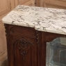 19th Century French Louis XIV Marble Top Walnut Display Buffet