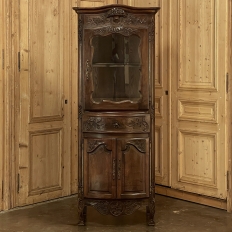 19th Century Country French Walnut Vitrine from Normandie