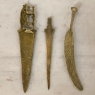 Set of 3 Antique French Brass Letter Openers