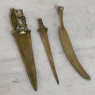 Set of 3 Antique French Brass Letter Openers
