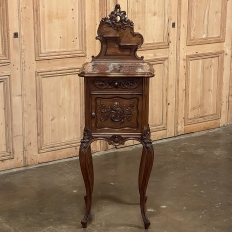 19th Century French Louis XV Walnut Marble Top Nightstand