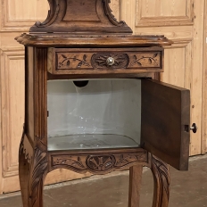 19th Century French Louis XV Fruitwood Marble Top Nightstand