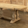 Antique Country French Banquet Table in Stripped Oak