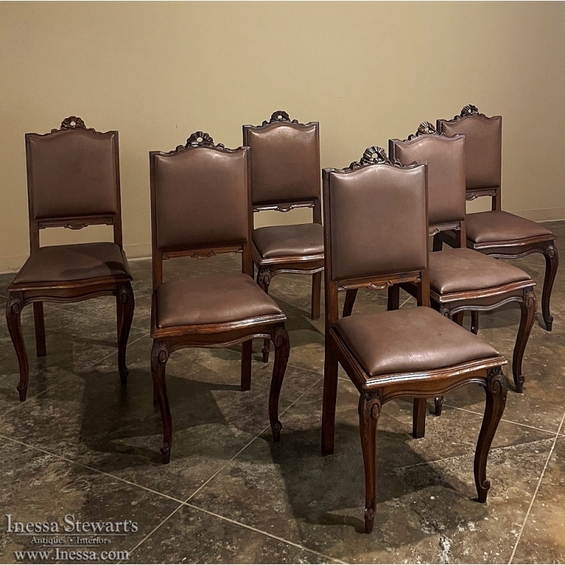 Set of 6 Antique French Louis XVI Dining Chairs