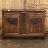 19th Century French Louis XVI Walnut Marble Top Buffet