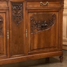 19th Century French Louis XVI Walnut Marble Top Buffet