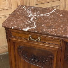 19th Century French Louis XVI Walnut Marble Top Buffet