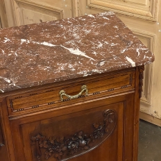 19th Century French Louis XVI Walnut Marble Top Buffet