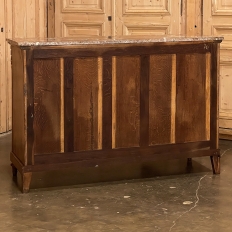 19th Century French Louis XVI Walnut Marble Top Buffet