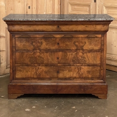 19th Century French Louis Philippe Period Marble Top Commode