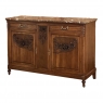 19th Century French Louis XVI Walnut Marble Top Buffet