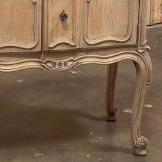 Pair Antique Country French Nightstands in Stripped Oak