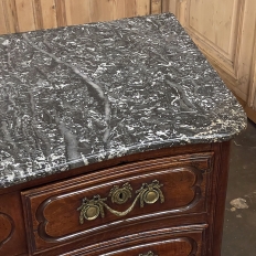 18th Century Country French Walnut Marble Top Commode ~ Chest of Drawers