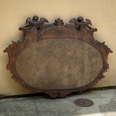 19th Century Italian Louis XIV Hand-Carved Oval Mirror