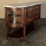 19th Century French Louis XVI Walnut Marble Top Display Buffet 