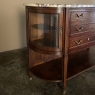 19th Century French Louis XVI Walnut Marble Top Display Buffet 