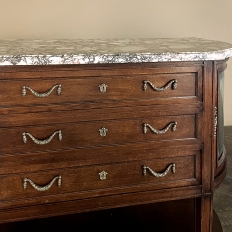 19th Century French Louis XVI Walnut Marble Top Display Buffet 