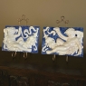 Pair Antique Italian Della Robbia Style Glazed Terracotta Plaques with Cherubs