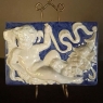Pair Antique Italian Della Robbia Style Glazed Terracotta Plaques with Cherubs