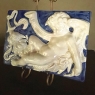 Pair Antique Italian Della Robbia Style Glazed Terracotta Plaques with Cherubs