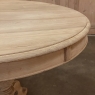 Antique French Round Center Table in Stripped Oak