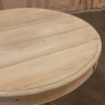 Antique French Round Center Table in Stripped Oak