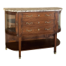 19th Century French Louis XVI Walnut Marble Top Display Buffet 
