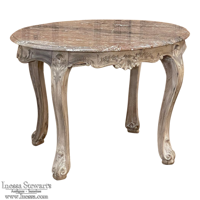 19th Century Regence Oval Marble Top End Table from Mons
