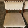 Set of Six Rustic Antique Dining Chairs with Mohair