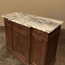 Antique French Louis XVI Marble Top Step-Front Buffet