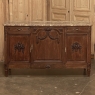 Antique French Louis XVI Walnut Marble Top Buffet