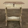 Antique French Empire Style Marble Top Painted End Table
