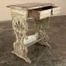 Antique French Empire Style Marble Top Painted End Table
