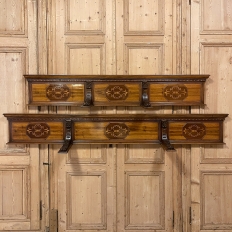 Antique Italian Walnut Marquetry Neoclassical Backsplash Panel