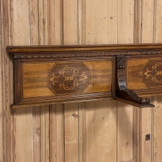 Antique Italian Walnut Marquetry Neoclassical Backsplash Panel