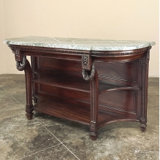 19th Century French Louis XVI Mahogany Marble Top Console ~ Sideboard