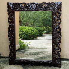 Antique Italian Renaissance Carved Wood Mirror