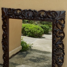 Antique Italian Renaissance Carved Wood Mirror