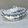 Antique English Blue & White Transferware Lidded Tureen by S. Hancock & Sons