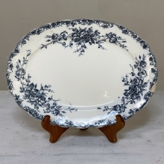 Antique English Blue & White Transferware Platter by S. Hancock & Sons
