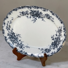 Antique English Blue & White Transferware Platter by S. Hancock & Sons