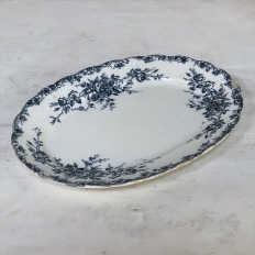 Antique English Blue & White Transferware Platter by S. Hancock & Sons