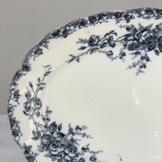 Antique English Blue & White Transferware Platter by S. Hancock & Sons
