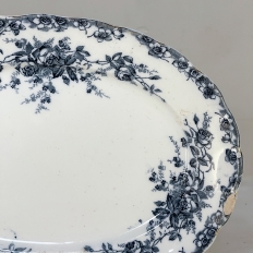 Antique English Blue & White Transferware Platter by S. Hancock & Sons