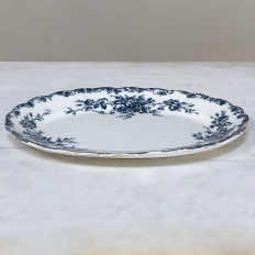 Antique English Blue & White Transferware Platter by S. Hancock & Sons