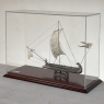Vintage Model of Ancient Greek Galley in 950 Silver with Case