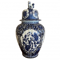 Antique Delft Lidded Urn by Boch of Belgium