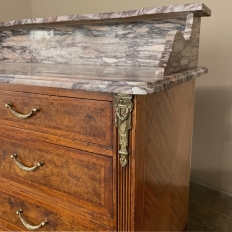 19th Century French Louis XVI Mahogany Marble Top Washstand ~ Commode