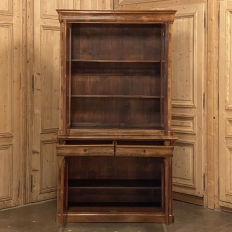 19th Century French Louis Philippe Bookcase in Flame Mahogany